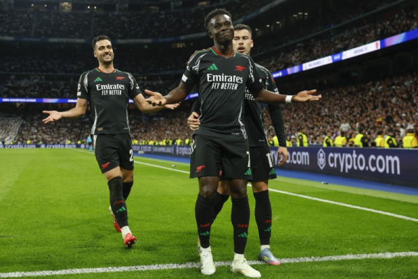 Arsenal tops Real Madrid to reach first Champions League semifinal since 2009